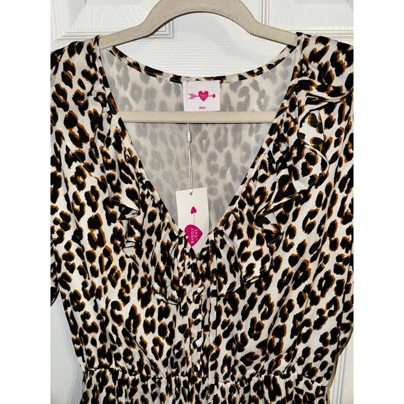 BUDDY LOVE Trixie Mini Ruffled Leopard Print Dress Size Medium NEW with Tags - Picture 7 of 8